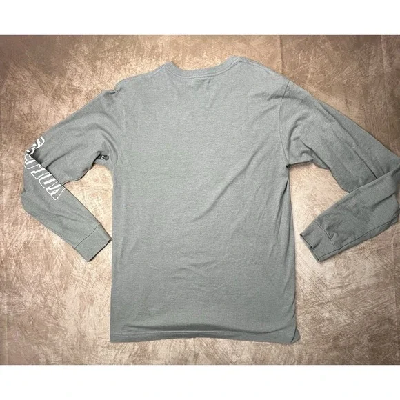 Medium Grey Volcom Long Sleeve T-shirt Volcom Logo Down One-sleeve Size L - Picture 2 of 4